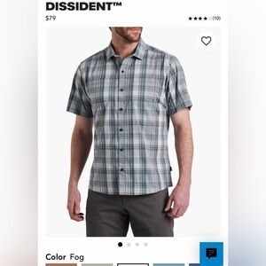 KUHL dissident button down shirt grey large